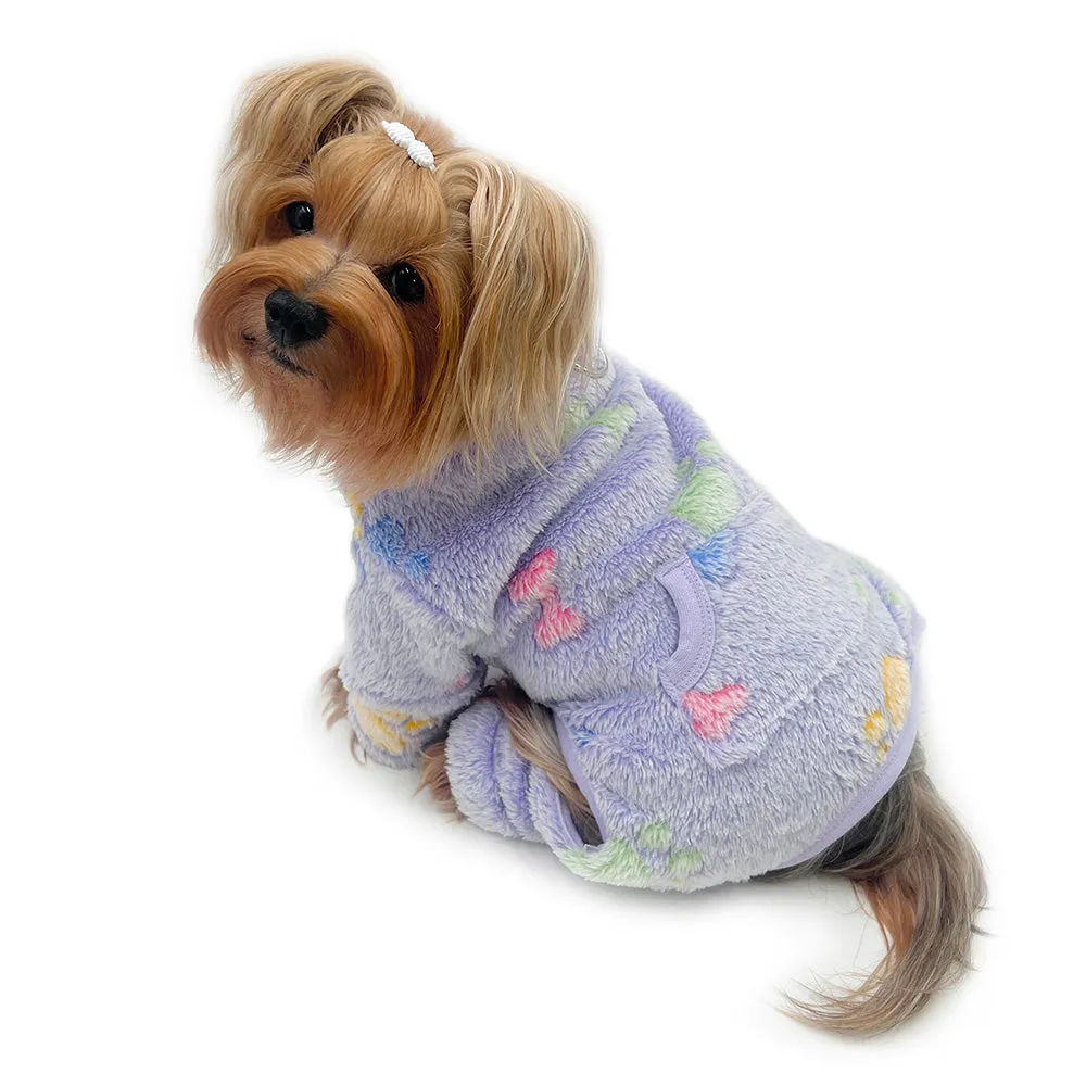 Ultra Plush Colorful Bones/Paws Turtleneck Pajamas