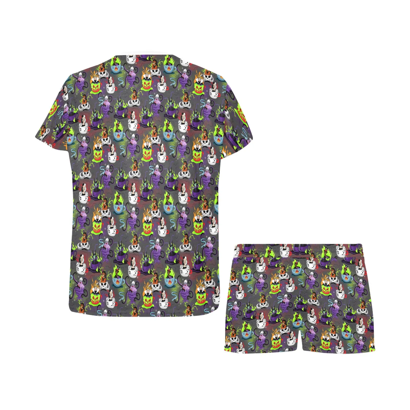 Villains Tea Cups Women's Short Pajama Set