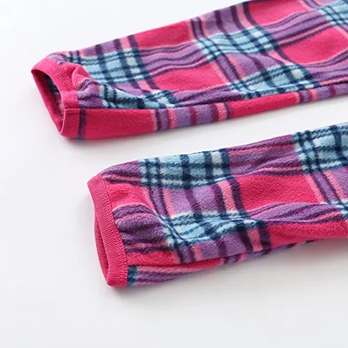 Women Long Sleeve Fleece Red Plaid Onesie Pajamas