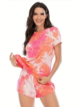 Women's cotton pajamas ,Tie-Dye,Short Pj set-Women's nightwear