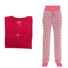 Women's Cozy Pajama Set Pants and Cotton Soft Heart T shirt by Just Love