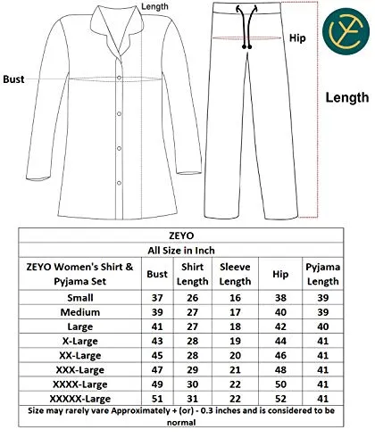 ZEYO Women's Cotton Dot Printed Brown Night Suit Set of Shirt & Pyjama 5242